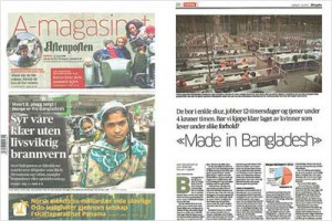 Shore To Shore Textiles Ltd. was covered in articles in Norway newspapers called “A-magasinet” and “LØRDAG” on May 13th 2016.
